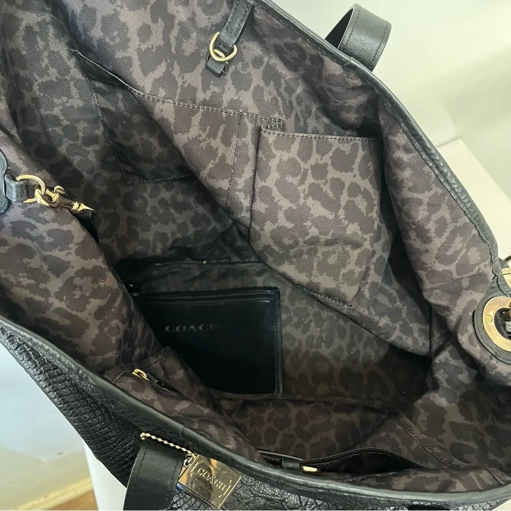 Coach Hadley Exotic Python Black Leather Tote